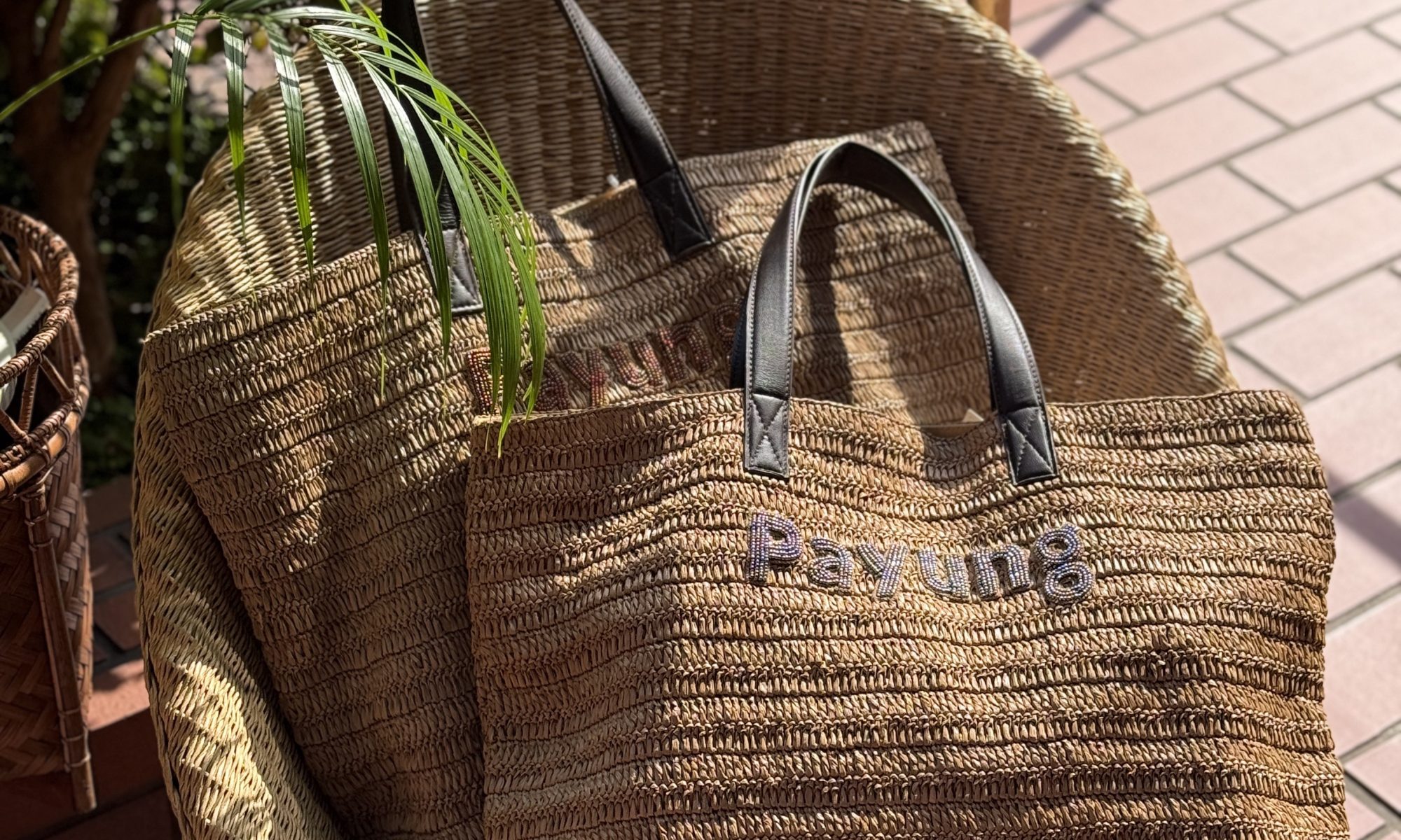 NINA BAGS ラフィアトートバック大 NINA BAGS × Payung コラボバッグ 